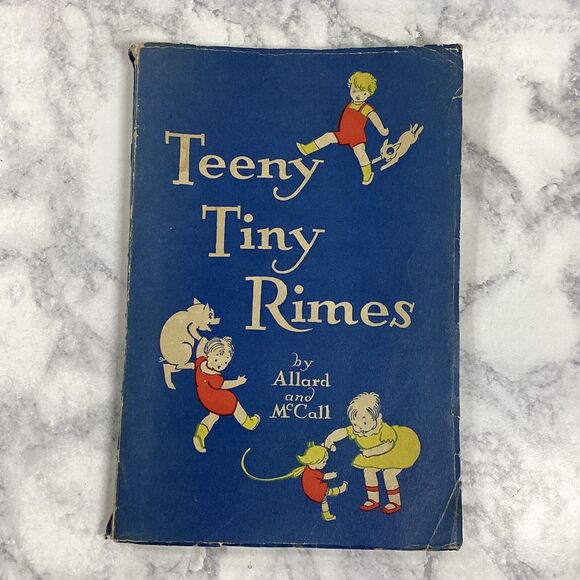 1927 Teeny Tiny Rimes Teaching Reading Book Used Allard And McCall Vintage - Picture 1 of 16